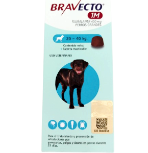 Bravecto 1M G 20 a 40 kg.