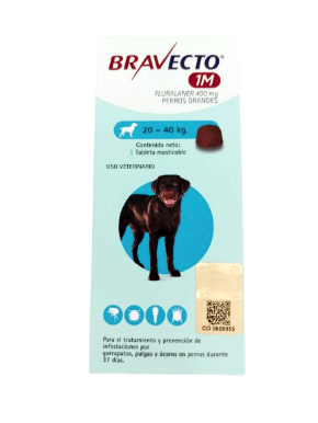 Bravecto 1M G 20 a 40 kg.