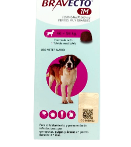 Bravecto 1M GG 40 a 56kg.